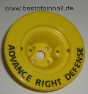 Schlagturmkörper gelb "Advance right Defense" (Gottlieb)